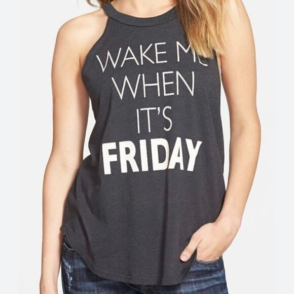 NWOT Recycled Karma 'Wake Me When It's Friday' Graphic Tank - XL - Picture 1 of 5